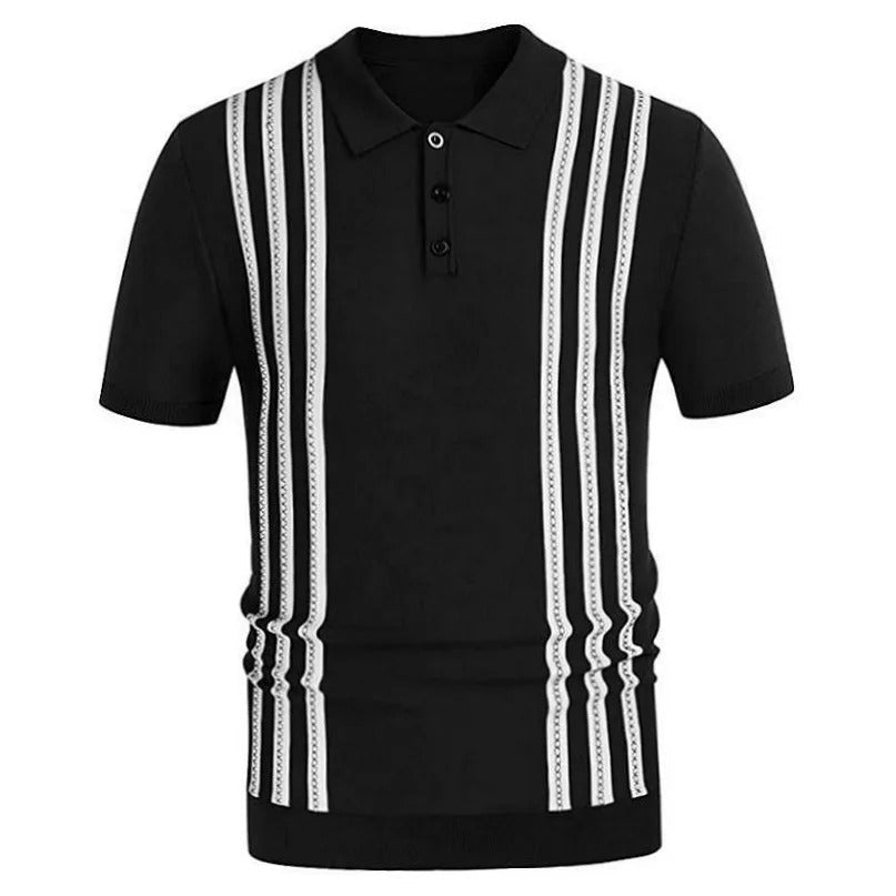 NANDO | Menswear Knitted short-sleeved polo shirt