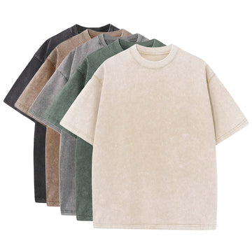 BRENT - Pack of 5 washed loose-fit T-shirts