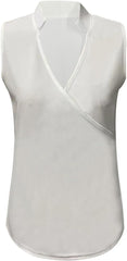 KIKI - Elegant plain sleeveless top with authentic neckline