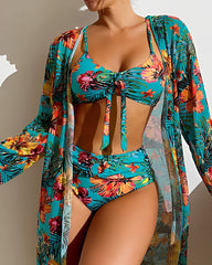 ADORA - Floral Bikiniset with cover-up