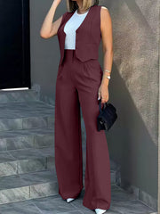 FENNE | Sleeveless Vest + High Waisted Trousers