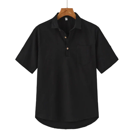 RAVEN - Men's short-sleeved linen polo shirt