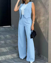 FENNE | Sleeveless Vest + High Waisted Trousers