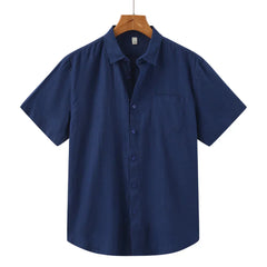 DETORO - Men's short-sleeved linen blouse