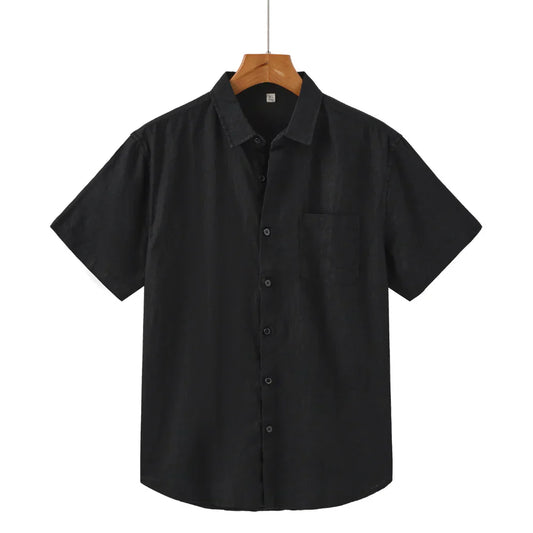 DETORO - Men's short-sleeved linen blouse