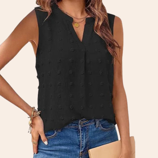 MARTHA | Sleeveless V-neck Shoulder Blouse