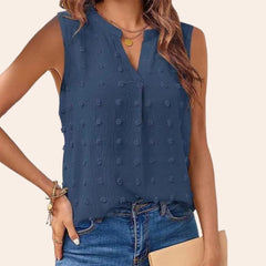 MARTHA | Sleeveless V-neck Shoulder Blouse