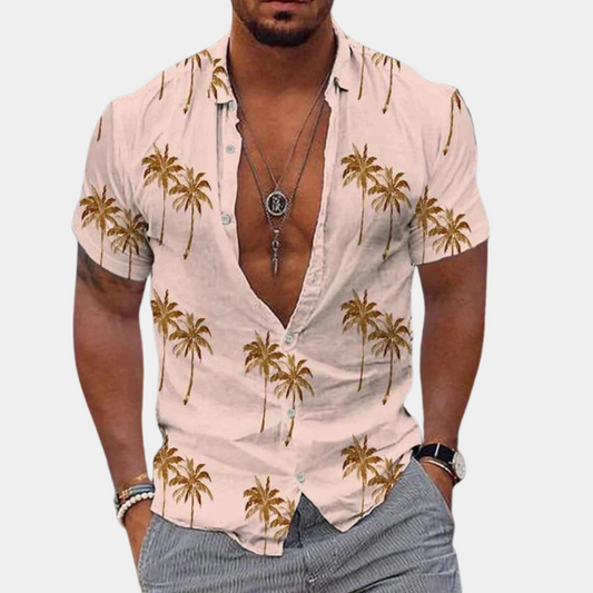 HOVO - Men's Blouse With Palm Tree Print