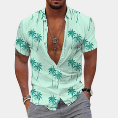 HOVO - Men's Blouse With Palm Tree Print