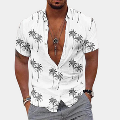 HOVO - Men's Blouse With Palm Tree Print