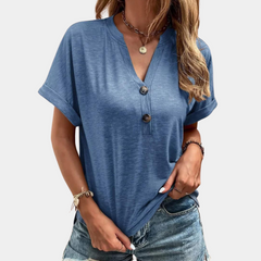 ILONA - Casual T-shirt With V-Neck For Women