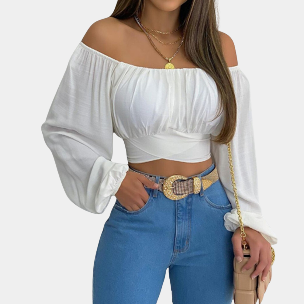 Off Shoulder Long-Sleeved Blouse - Women