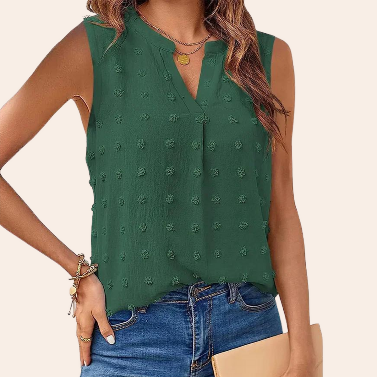 MARTHA | Sleeveless V-neck Shoulder Blouse