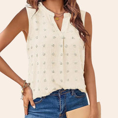 MARTHA | Sleeveless V-neck Shoulder Blouse