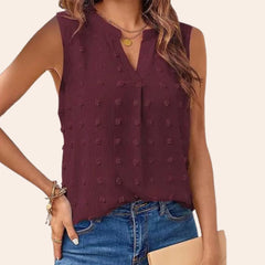 MARTHA | Sleeveless V-neck Shoulder Blouse