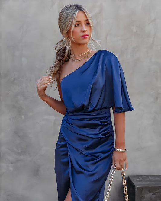 JODIE - Elegant Silk One Shoulder Dress