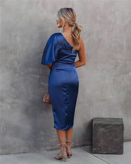 JODIE - Elegant Silk One Shoulder Dress