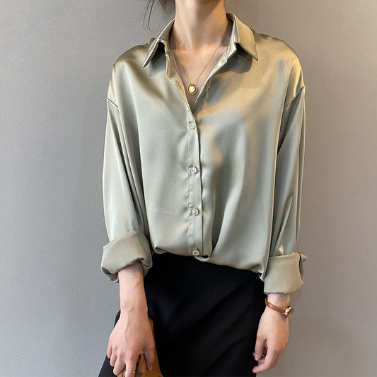 DEVI | Women's silk shirt vintage blouse