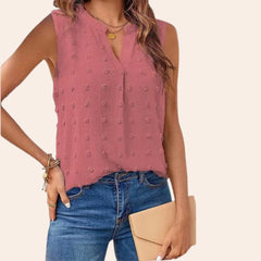 MARTHA | Sleeveless V-neck Shoulder Blouse