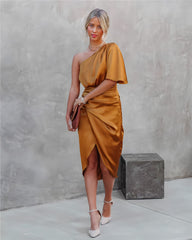 JODIE - Elegant Silk One Shoulder Dress