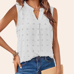 MARTHA | Sleeveless V-neck Shoulder Blouse