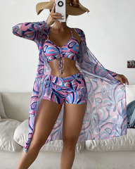 MELODY | High-waisted bikini set with cover-up