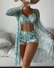 MELODY | High-waisted bikini set with cover-up