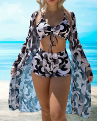 MELODY | High-waisted bikini set with cover-up