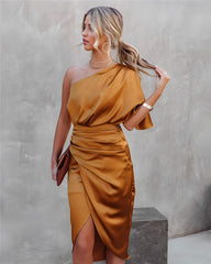 JODIE - Elegant Silk One Shoulder Dress