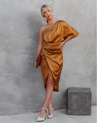 JODIE - Elegant Silk One Shoulder Dress