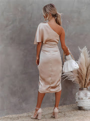 JODIE - Elegant Silk One Shoulder Dress