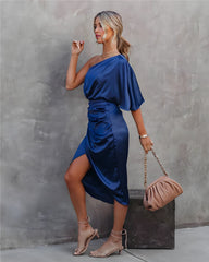 JODIE - Elegant Silk One Shoulder Dress